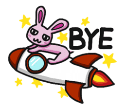 Sassy pink bunny & Hu-Lu cat sticker #13780181