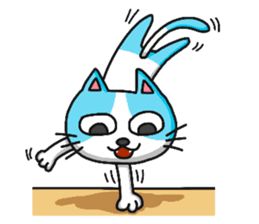 Sassy pink bunny & Hu-Lu cat sticker #13780202
