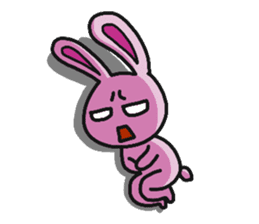 Sassy pink bunny & Hu-Lu cat sticker #13780204