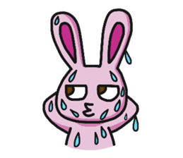 Sassy pink bunny & Hu-Lu cat sticker #13780209