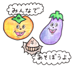 persimmon boy and eggplant boy sticker #13783965