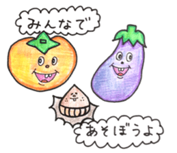 persimmon boy and eggplant boy sticker #13783965