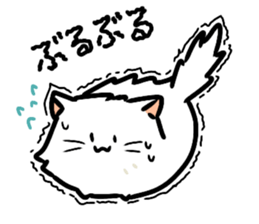Big white cat sticker #13785215