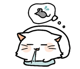 Big white cat sticker #13785216