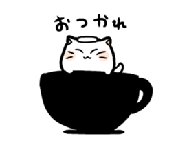 Big white cat sticker #13785224