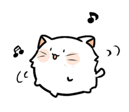 Big white cat sticker #13785230