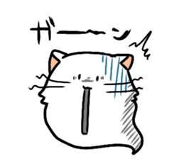 Big white cat sticker #13785235