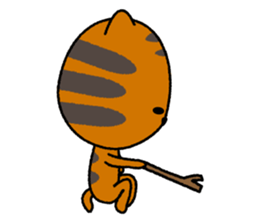 An affected tiger kitten. sticker #13789208