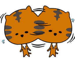 An affected tiger kitten. sticker #13789212