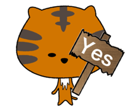 An affected tiger kitten. sticker #13789215