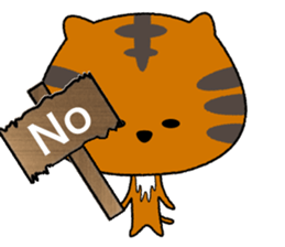 An affected tiger kitten. sticker #13789216