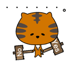 An affected tiger kitten. sticker #13789217