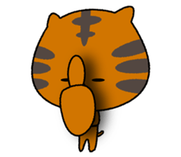 An affected tiger kitten. sticker #13789218