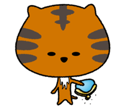 An affected tiger kitten. sticker #13789220