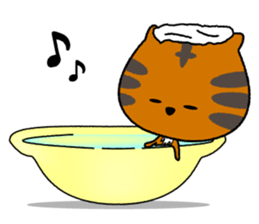 An affected tiger kitten. sticker #13789221