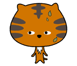 An affected tiger kitten. sticker #13789222