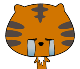 An affected tiger kitten. sticker #13789229