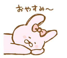 Girly rabbit wearing a ribbon sticker #13794175