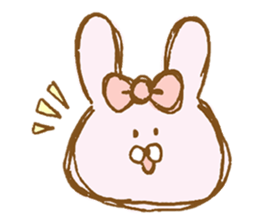 Girly rabbit wearing a ribbon sticker #13794176
