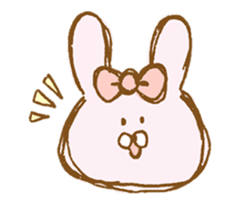 Girly rabbit wearing a ribbon sticker #13794176
