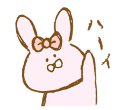 Girly rabbit wearing a ribbon sticker #13794177