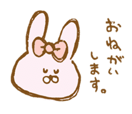 Girly rabbit wearing a ribbon sticker #13794178