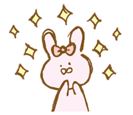 Girly rabbit wearing a ribbon sticker #13794180