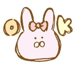 Girly rabbit wearing a ribbon sticker #13794181