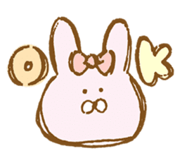 Girly rabbit wearing a ribbon sticker #13794181