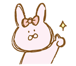 Girly rabbit wearing a ribbon sticker #13794184
