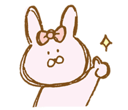 Girly rabbit wearing a ribbon sticker #13794184