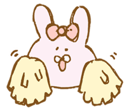 Girly rabbit wearing a ribbon sticker #13794185