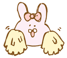 Girly rabbit wearing a ribbon sticker #13794185