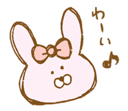 Girly rabbit wearing a ribbon sticker #13794186
