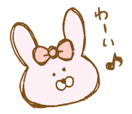 Girly rabbit wearing a ribbon sticker #13794186