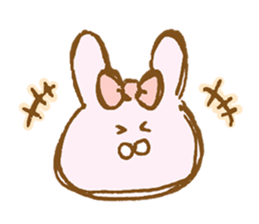 Girly rabbit wearing a ribbon sticker #13794188