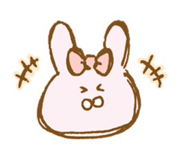 Girly rabbit wearing a ribbon sticker #13794188