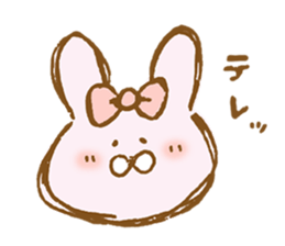 Girly rabbit wearing a ribbon sticker #13794191