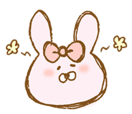 Girly rabbit wearing a ribbon sticker #13794193