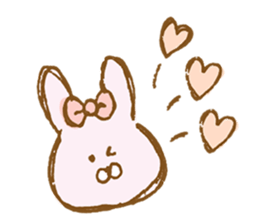Girly rabbit wearing a ribbon sticker #13794194