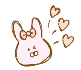 Girly rabbit wearing a ribbon sticker #13794194