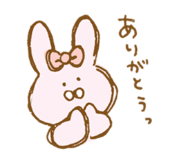 Girly rabbit wearing a ribbon sticker #13794195