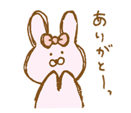 Girly rabbit wearing a ribbon sticker #13794196