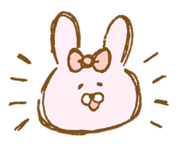 Girly rabbit wearing a ribbon sticker #13794197