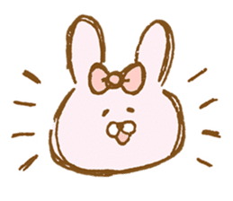 Girly rabbit wearing a ribbon sticker #13794197