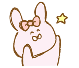 Girly rabbit wearing a ribbon sticker #13794198