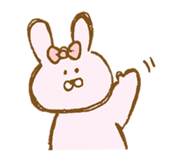 Girly rabbit wearing a ribbon sticker #13794199
