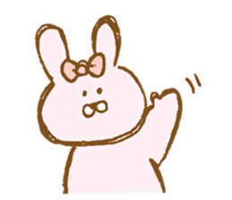 Girly rabbit wearing a ribbon sticker #13794199