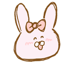 Girly rabbit wearing a ribbon sticker #13794200