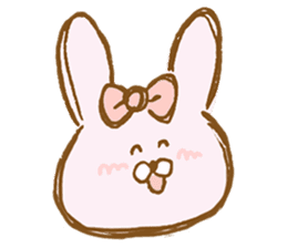 Girly rabbit wearing a ribbon sticker #13794200